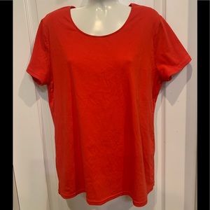 Lauren Ralph Lauren Top Crew Neck Short Sleeves Bright Orange Size 1X